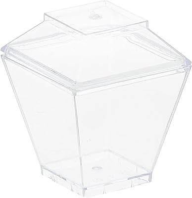 Gobelets carrés amusants de 60 ml avec couvercles, mini gobelets réutilisables pour parfaits