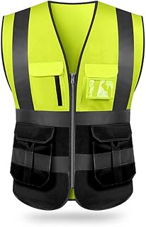 Gilet de sécurité réfléchissant haute visibilité lixada gilet multi-poches vêtements de travail seco-rite