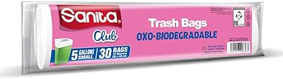 Sacs poubelles sanita club 5 gallons, 30 sacs, biodégradables