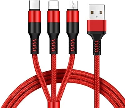 Câble de chargeur usb protégé 3-en-1 en nylon tressé pour un chargement rapide