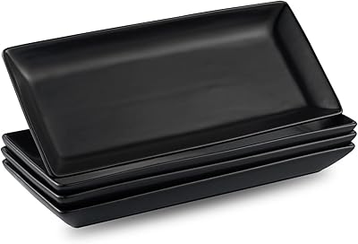 Ensemble d'assiettes de service rectangulaires de 10 pouces, plateaux de service en porcelaine
