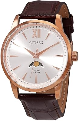 Montre à quartz pour homme, affichage analogique et bracelet en cuir - ak5003-05a