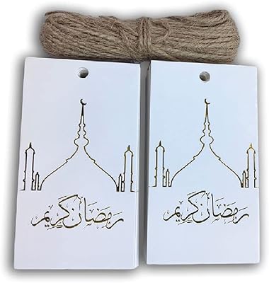 Étiquettes cadeaux red dot gift ramadan kareem, 100 pièces étiquettes cadeaux en papier