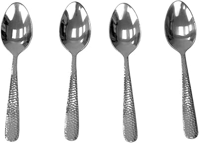 Service de couverts 4 pièces home basics en acier inoxydable martelé pour dîner