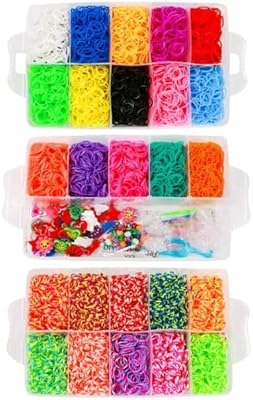 Grabmantra 15 000 pièces de bracelets en caoutchouc à trois feuilles, kit
