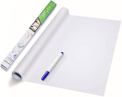 Autocollant mural pour tableau blanc autocollant lipendor, 17,7 x 78,7 pouces, blanc