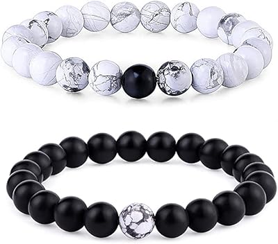 Paire de bracelets en pierre naturelle pour femmes et hommes - joli choix