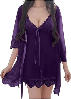 Vêtements de nuit sexy en dentelle grande taille pour femmes, chemise de nuit