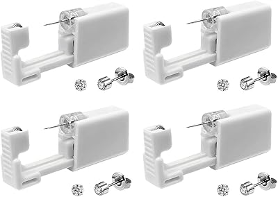 Ensemble de 4 pistolets de perçage d'oreille jetables pistolet auto-perçant en plastique