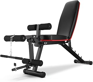 Banc de musculation wesvital avec extension de jambe et boucles, banc d'entraînement réglable