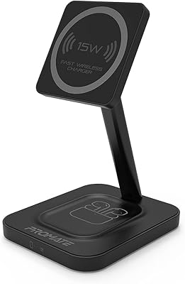 Chargeur magnétique sans fil promate pour iphone 12, 13, 14 2 en 1