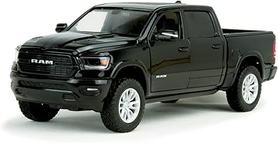 Ram 1500 crew cab laramie, noir, 2019, modèle réduit de voiture, motormax 1:24