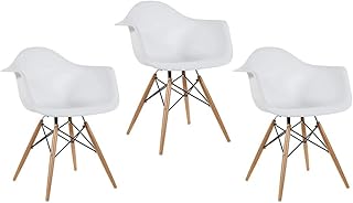 Mahmayi ensemble de meubles 3 pièces blanc fauteuil eiffel avec pieds en bois