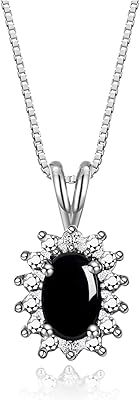 Collier pendentif gemme de noël de janvier - plaqué or blanc grenat