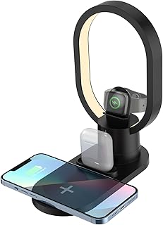 Lampe de table led autoisur avec chargeur sans fil 4 en 1, lampe