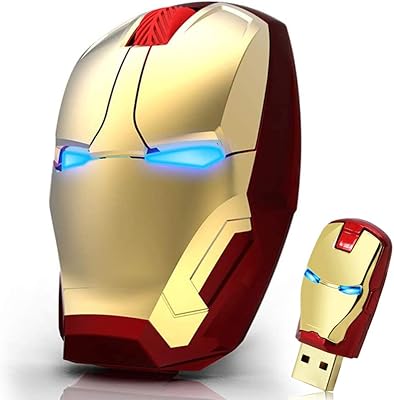 Souris ergonomique sans fil iron man design 24 g portable pour ordinateur