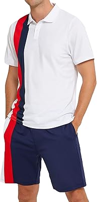 Ensemble deux pièces short mode pour hommes, ensemble polo et short d'été