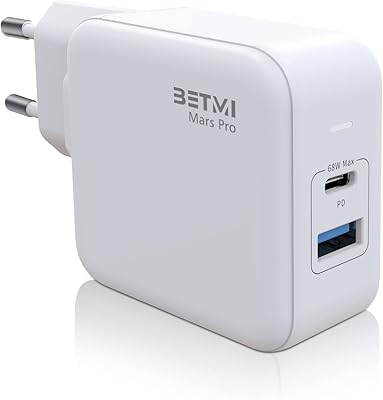 Chargeur usb c betme, chargeur gan de type c 68 w, chargeur mural