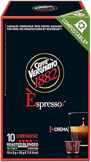 Capsules expresso caffè vergnano 1882 compatibles avec nespresso cremoso, 10 pièces