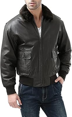 Veste en duvet en cuir g-1 bleu marine pour homme
