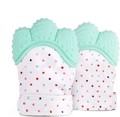 2 pièces gant de dentition pour bébé soulagement de la douleur auto-apaisant