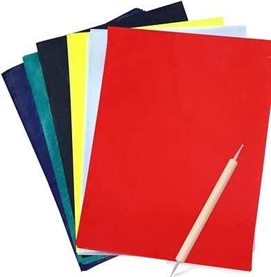 Yasalwas 50 feuilles a4 papier transfert carbone multicolore, papier carbone pour bois, papier