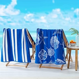 Great by home serviettes de plage en peluche 100 % coton