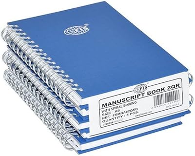 Livres à spirale fis, règle simple de 8 mm fsmna62qsb, 96 feuilles, 2