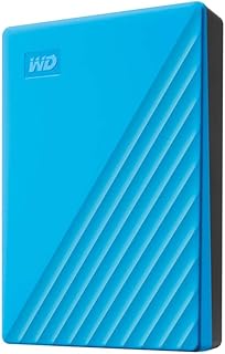 Disque dur externe portable wd my passport 5 to, bleu - avec sauvegarde