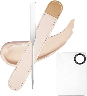 Spatule de maquillage coréenne picasso, spatules plates en acier inoxydable avec palette