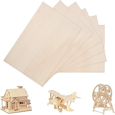 6 planches de bois de balsa, planches de bois mdf de tilleul mince