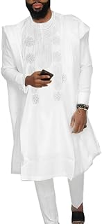 Vêtements africains hd pour hommes, chemises et pantalons dashiki brodés agbada, 3 pièces