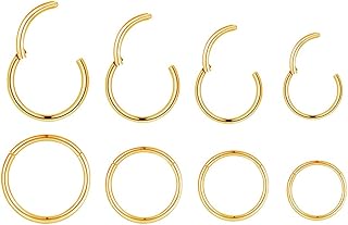 4 paires d'anneaux de nez en acier chirurgical 18 g anneaux hélix