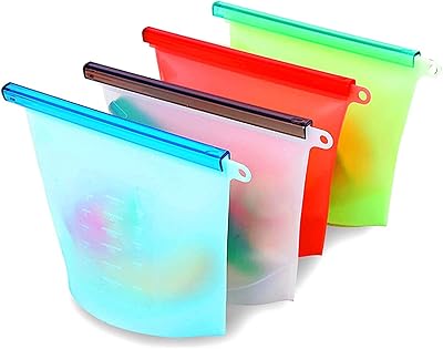 Sacs de conservation des aliments réutilisables - kastwave 4 paquets de sacs frais