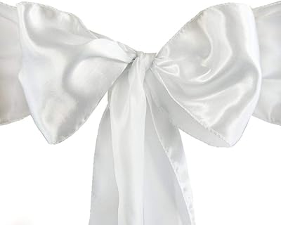 Lot de 10 écharpes de chaise en satin pour mariage, banquet, décoration