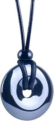 Collier d'hématite cristaux et pierres de guérison cercle classique lucky