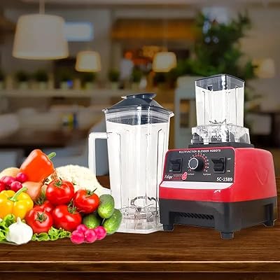 Mélangeur électrique haute vitesse double bol 2,5 l 4500 w sans bpa, robot