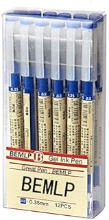 Stylo à encre gel ultra fine de 0,35 mm, stylo plume bleu à