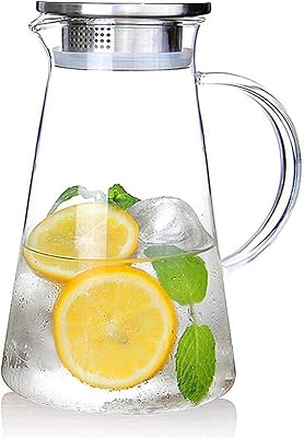 Pichet en verre sotias de 68 oz avec couvercle, pichet à boisson
