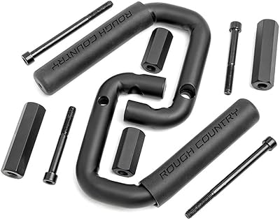 Poignées de maintien avant en acier noir pour toit country pour jeep wrangler