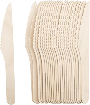 Couteau en bois d'emballage snh - couteau jetable lourd, couverts transparents robustes
