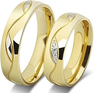 Bague pour homme et femme cadeau de mariage plaquée or 18 avec perles