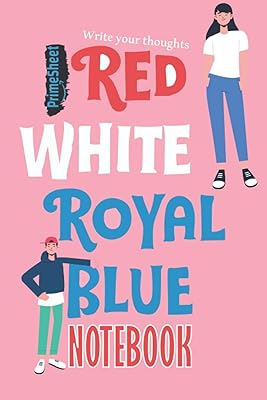 Cahier rouge blanc bleu royal : moyen 6 x 9 pouces, 120 pages.