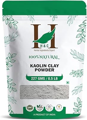 Poudre d'argile kaolin h&c - 227 g | masque facial pour le traitement