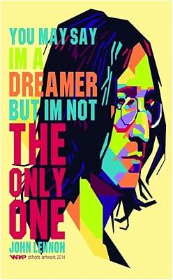 John lennon - imagine - affiche des beatles - mini affiche