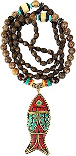 Collier bohème en bois fait à la main pour femmes, collier de perles