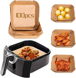 100 pièces de doublures en papier jetables pour friteuse à air