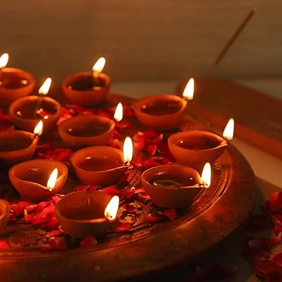Hashkart clay diwali puja - argile puja indienne traditionnelle faite à la main