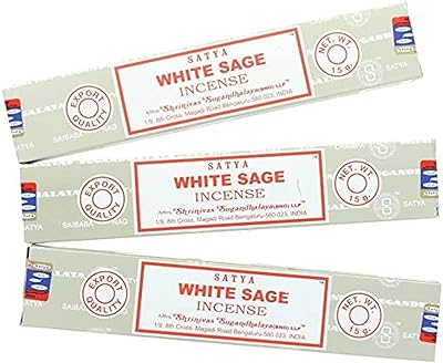 Bâtons d'encens satya nag champa à la sauge blanche - paquet de 3