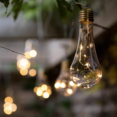 Lampes solaires d'extérieur à chargement usb edison 20 ampoules multicolores